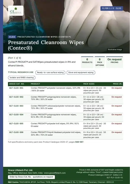 Presaturated Cleanroom Wipes (Contec®) — flyer 1 of 5