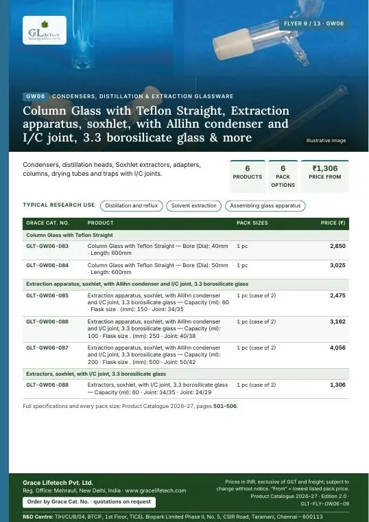 Condensers, Distillation & Extraction Glassware — flyer 9 of 13