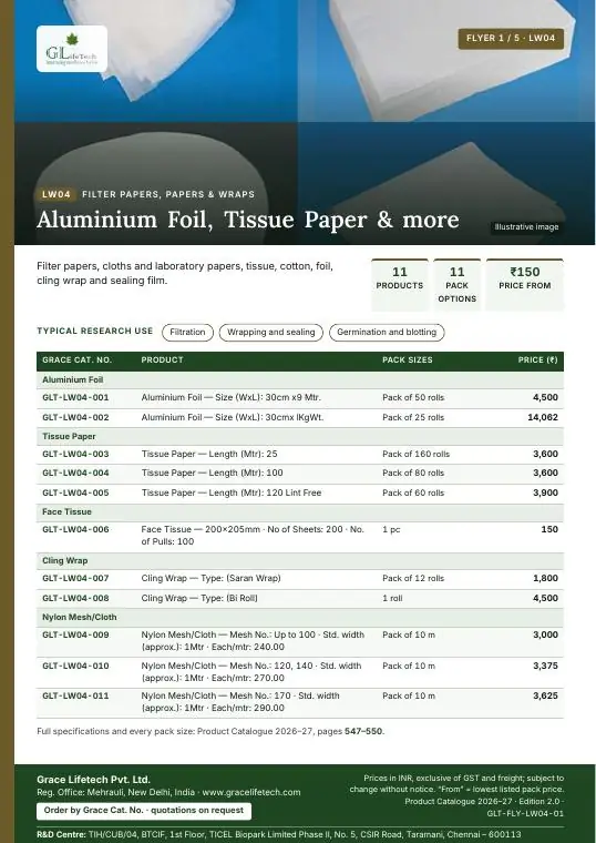 Filter Papers, Papers & Wraps — flyer 1 of 5