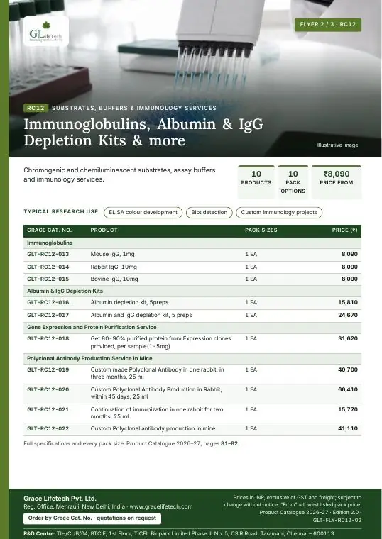 Substrates, Buffers & Immunology Services — flyer 2 of 3